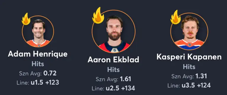 Oilers vs Panthers - Player Prop List