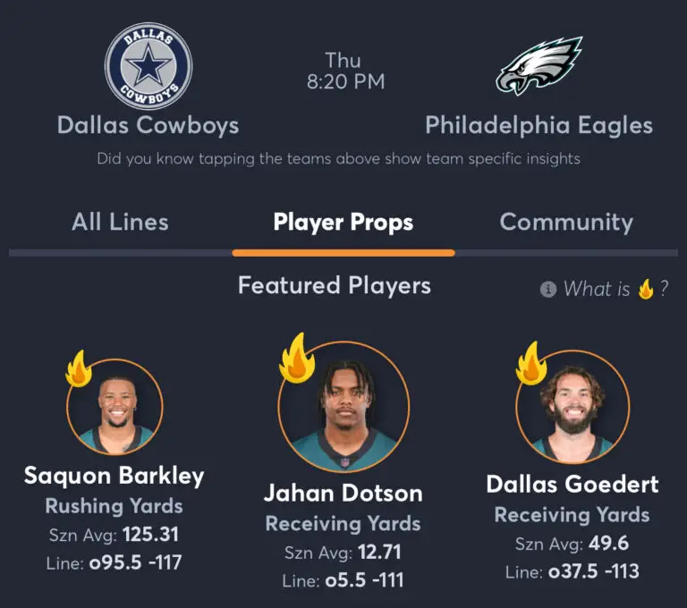Eagles vs Cowboys Player Props