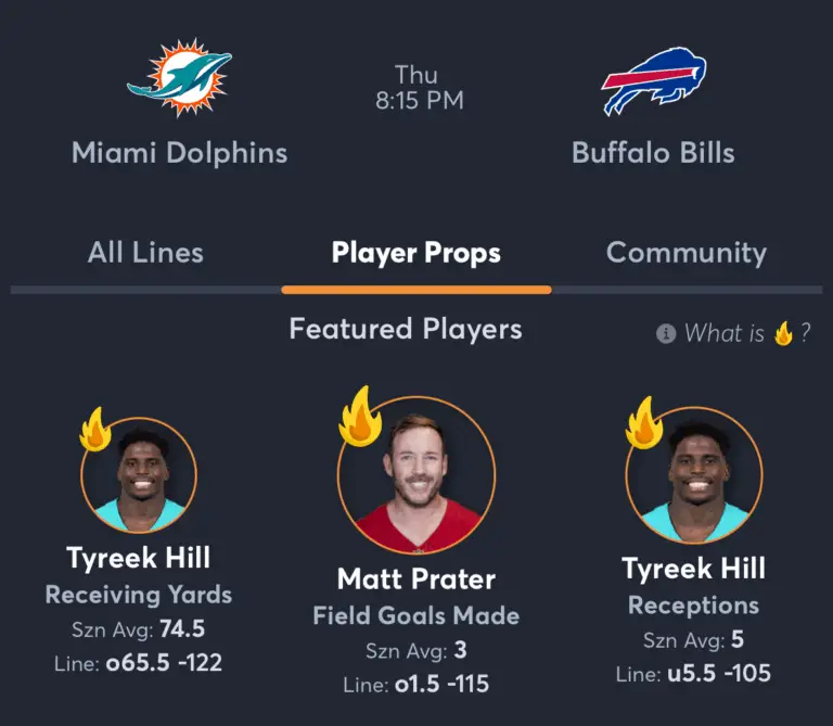 Dolphins vs Bills- Player Props