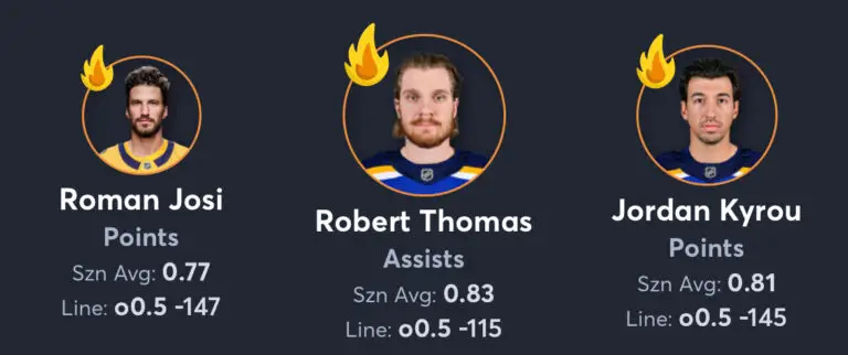 Predators vs Blues - AI Player Props