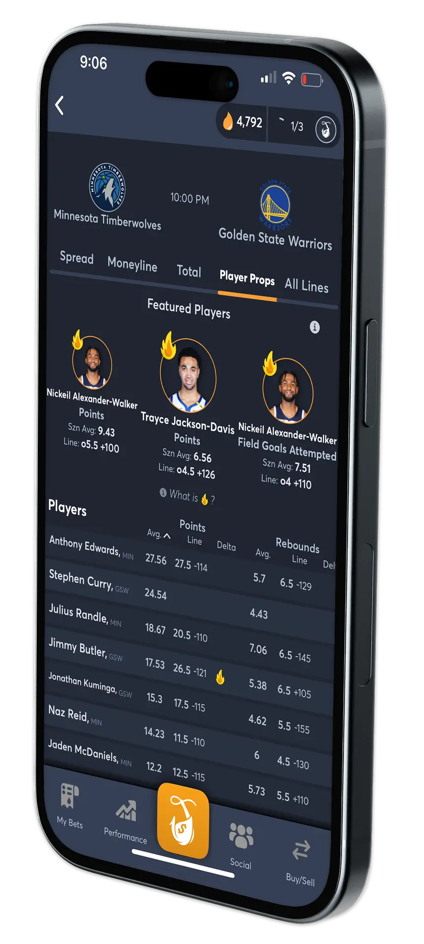NBA AI Player Props - iPhone 15 Mockups 05 - Juice Reel