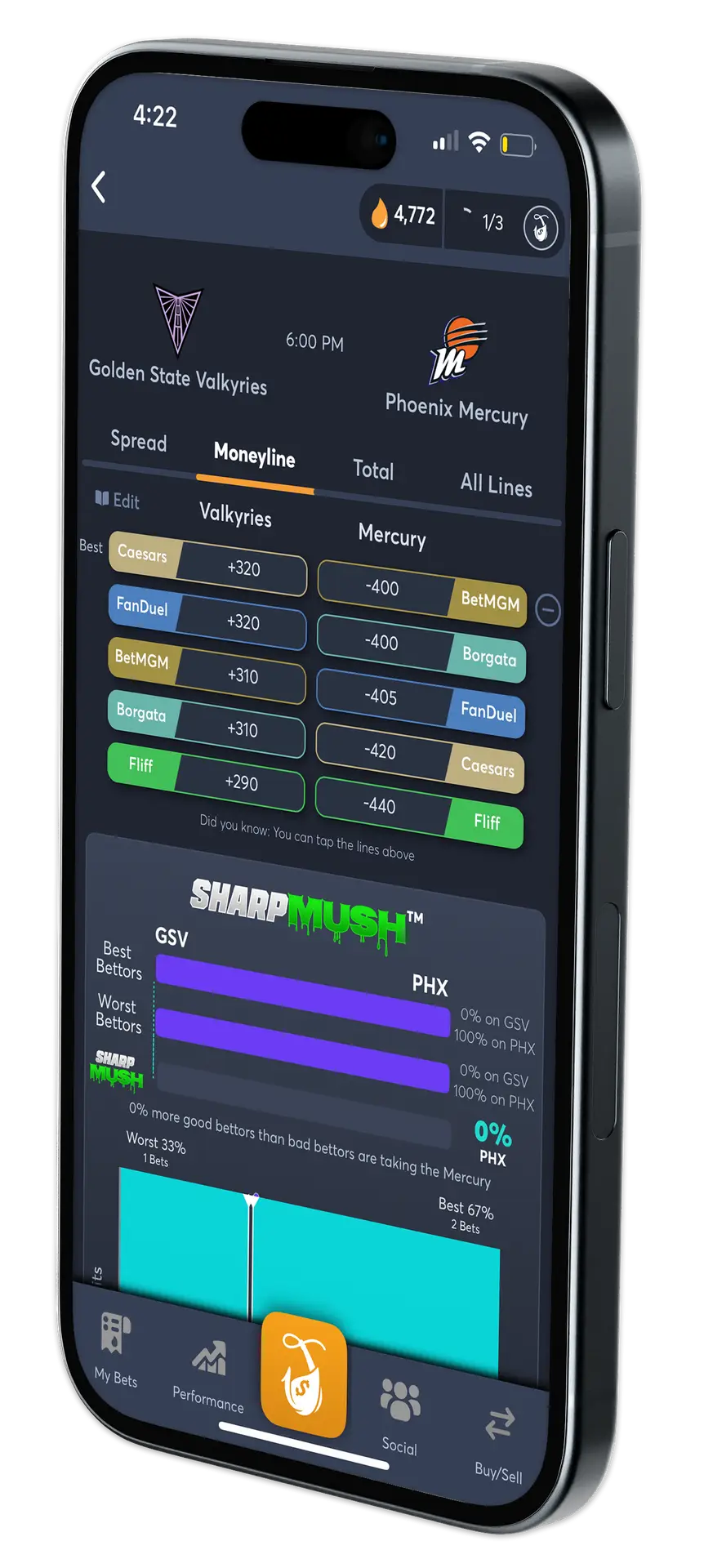 WNBA BEST ODDS - iPhone 15 Mockups 05 - Juice Reel