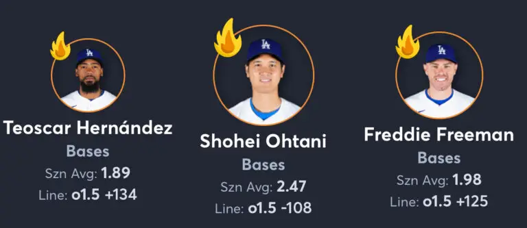 Nationals vs Dodgers - Player Prop List