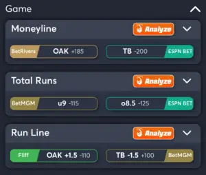 Athletics vs Rays- Best Bets