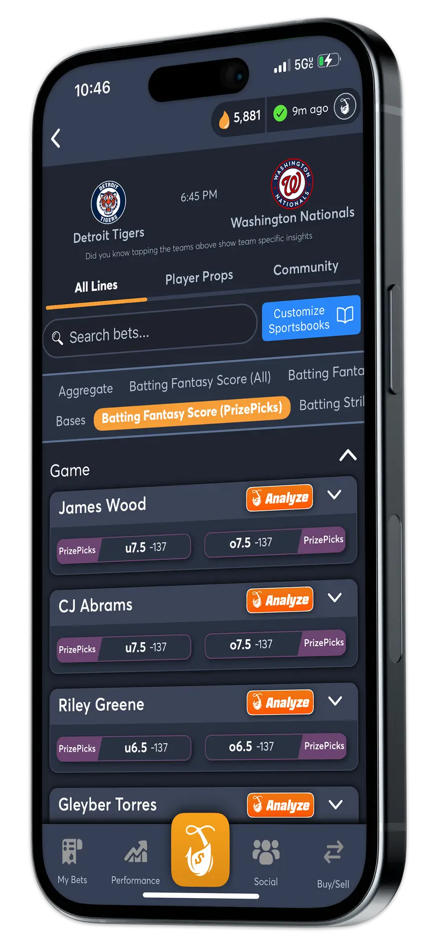 MLB AI PrizePicks - iPhone 15 Mockups Set Black v02 - Juice Reel (4)