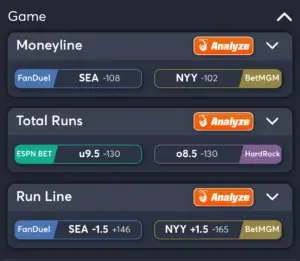 Mariners vs Yankees- Best Bets