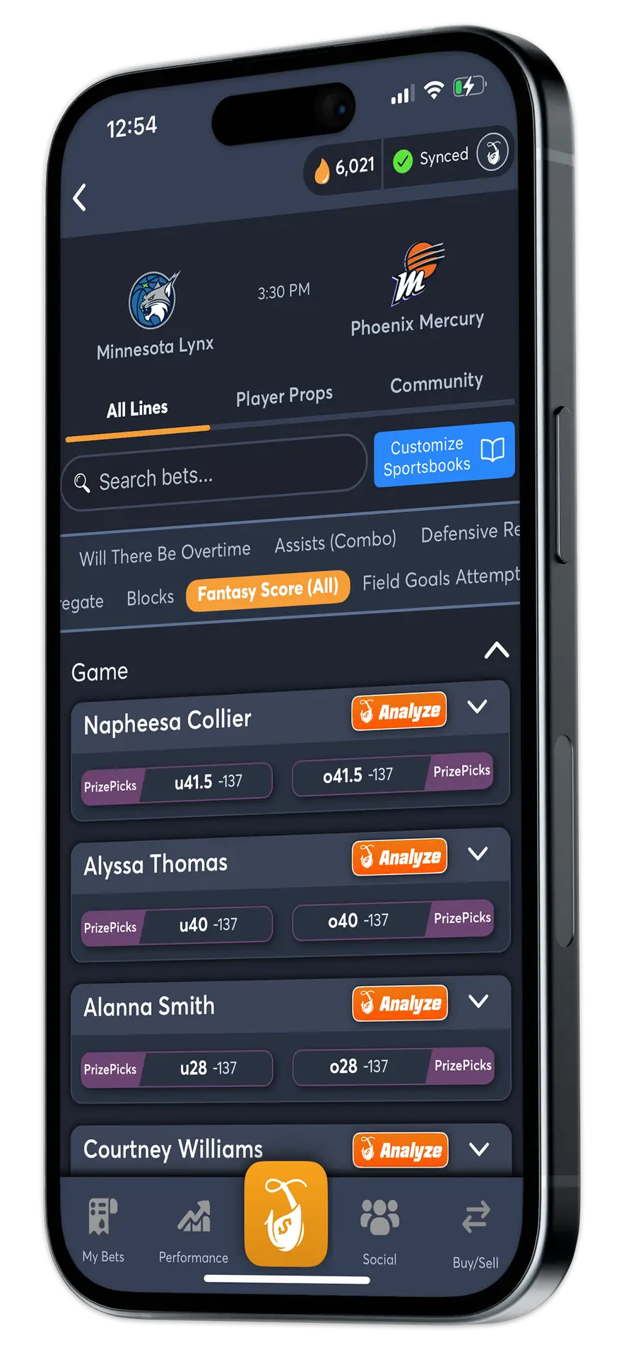 WNBA PrizePicks - iPhone 15 Mockups Set Black v02 - Juice Reel (5)