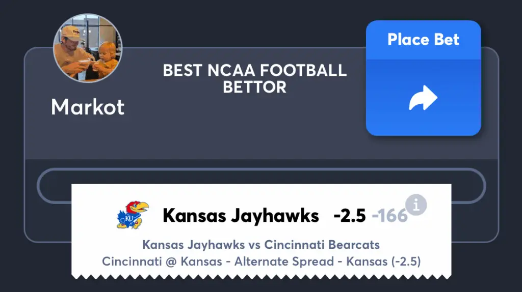 Cincinnati vs Kansas- Best NCAAF Bettor