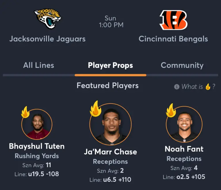 Jaguars vs Bengals- Player Props