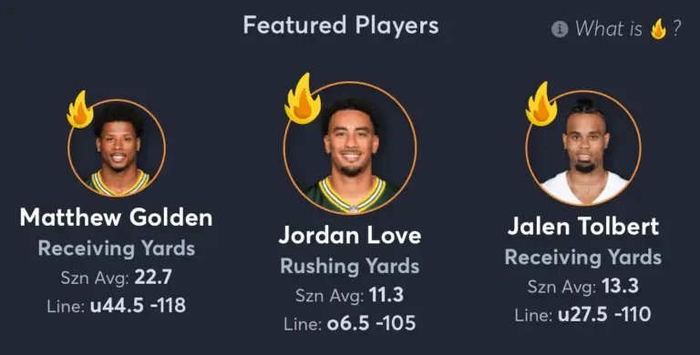 Packers vs Cowboys- Player Props