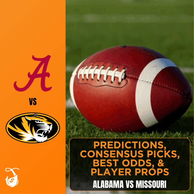 Alabama vs Missouri Predictions, Consensus Picks, Best Odds, & Player Props